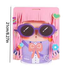 1set Hairstyle Design Crafts Kit, Creative Paper Doll Hair Accessories Arts And Crafts,DIY Hair Stylist Toys Arts & Crafts Kit