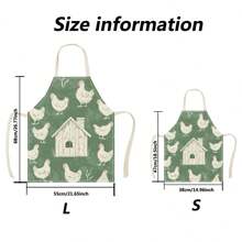 1pc Chicken House 3D Pattern Linen Apron For Home Cooking, Kitchen Wear, And Cooking Enthusiasts - Multicolor - View 4