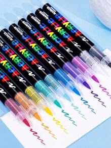 GuangNa 168 Colors Acrylic Paint Marker Set, Direct Liquid Ink, Soft Brush Tip Art Drawing Pens For Fabric, Canvas, Rock, Glass, Wood, Paper, DIY Crafts, School And Art Supplies