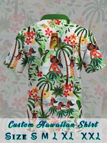 Summer Men Custom Hawaiian Party Shirt Tops Dacing  Dacing Boy Personalized Short Sleeve Clothes Male Personalization Daily Outfits Fashion Beach Wear Birthday Gift Holiday Gift Ornamental,Dawg Stylish,Fashion,Hipster,Contracted,Easy Costume,Modest Fashion,Minimal Chic,Casual Custom,Unique,Personalized Ideal Gifts For Him Family,Boyfriend,Friends,Children