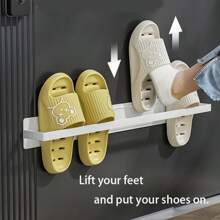 1 buah/Set 2 buah Rak Sepatu Lipat Magnetik, Baja Karbon, Pemasangan Tanpa Paku, Organizer Sepatu Gantung Dinding Ruang Tamu - MultiWarna - View 4