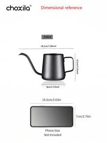 choxila 1件不锈钢咖啡壶 250ml/350ml/600ml咖啡壶 家用黑色细口壶 挂耳咖啡手冲壶 返校