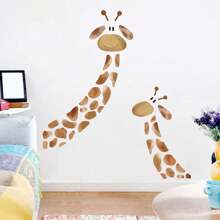 1 pièce Autocollants muraux girafe, autocollants muraux d'animaux de bande dessinée mignons, art mural de chambre de bébé, autocollants décoratifs de jardin d'enfants