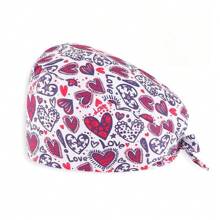 1pc Women's High Quality Polyester Material Digital Printed Heart, Floral, Animal Pattern Work Cap/Nurse Cap, Anti-Bacterial & Anti-Dust, Adjustable Drawstring Design, Suitable For Doctors, Nurses, And All Medical/Beauty/Veterinary Workers - Multicolor - View 15