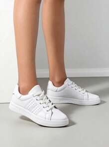 Royalfashion Women's Fogod Lace-Up Sports Shoes - White - View 3