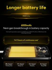 Xiaomi POCO X7 Pro 5G 全球版 12GB+512GB 智能手机 Dimensity 8400-Ultra 6.67 英寸 CrystalRes AMOLED 显示屏 50MP 主摄像头，带 OIS 90W HyperCharge 6000mAh（典型值）电池 小米 HyperOS 2 - 黃色 - 查看 3