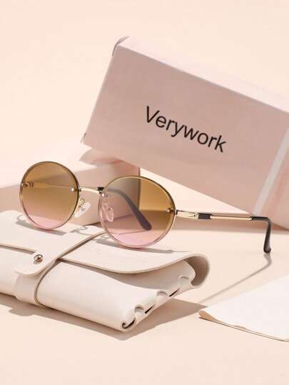  Verywork 1 件椭圆形经典复古优雅 Ins 风格品牌设计女士时尚眼镜，适合驾驶户外休闲活动约会服装时尚配饰，适合夏季海滩度假、户外、旅行