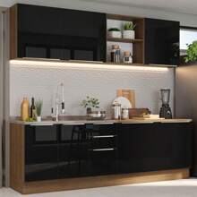 Madesa Gabinete Integral Completa 240cm Lux  Marrón/Negro 05 - Marrón y negro - Ver 1