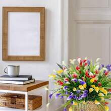 Flores artificiales resistentes a los rayos UV para exteriores, flores falsas de lirio de Cala para colgar en macetas, ventanas, porche, decoración del hogar y jardín (Colores surtidos, 8 piezas)