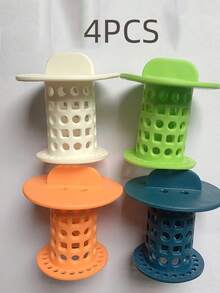 4pcs Bathroom Drain Hair Catcher, Sink Strainer, Bathtub Shower Drain Protector, Sink Drain Strainer, Shower And Bathtub Hair Filter Collector, Shower Hair Stopper, Bathroom Accessories