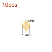 10pcs Stainless Steel Two Hole Resin Blank Base Tray Cabochon Cameo Base Setting Bezels Pendant For DIY Jewelry Necklace Bracelet Making Accessories - Blank Base - View 11