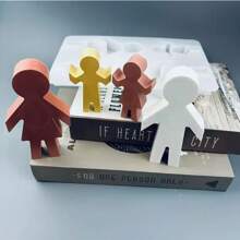 1 قالب عائلي من السيليكون -تصميم يد باليد DIY، مناسب للديكور المكتبي، صناعة الشموع، عطر السيارة، وصناعة الجبس، قابل لإعادة الاستخدام'