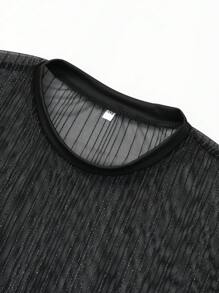 Camiseta transpirable, ligera y de malla transparente como capa base de moda para clubes. Camisa sexy para fiestas para hombres. Conjunto para parejas - regalo adecuado para esposo/novio.