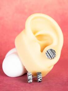 1 对彩色多色圆形绿松石耳钉