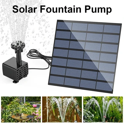 NetHong Solar Fountain Pump, Solar Panel Pond Powered Water Feature Pump With 6 Nozzles, DIY Solar Pond Pump For Garden, Bird Bath, Aquarium,Solar Water Feature,Solar Water Fountain,Garden Decor
