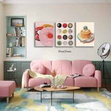 3pcs Wanyun Vintage Fashion Lucky 8 Ball Wall Art Set Of 3, Funky Disco Ball Poster, Pop Music Record Fun Aesthetic Preppy Canvas Prints For Dorm Bedroom Living Room Bar Wall Decor Frameless