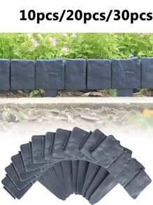 10/20/30pcs Plastic Garden Landscape Edging Decorative Border Fencing, Interlocking Lawn Lawn Stakes Home Yard Lawn Flower Bed Plant Decor
