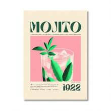 1pc Cartoon Cocktail Drinks Negroni Daiquiri Posters Retro Mojito Canvas Prints Wall Art Painting Pictures Bar Kitchen Home Decor No Frame