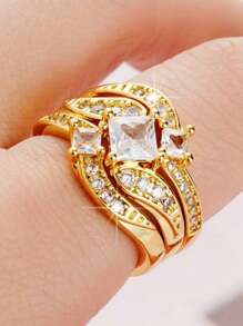 خاتم وعد للزوجين - خاتم الالتزام لها مجموعة الكنة - خاتم الزواج من الفولاذ المقاوم للصدأ للرجال