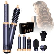 UKLISS UKLISS 5-In-1 Hair Styler Hot Air Brush - Multifunctional Electric Hair Straightener & Curler With 3 Heat Settings, 3 Brush Heads, 3 Brush Heads For Wet/Dry Hair, 1.5-2.5m Cord, European Plug, No Battery Needed, Hair Straightener For Curly Hair