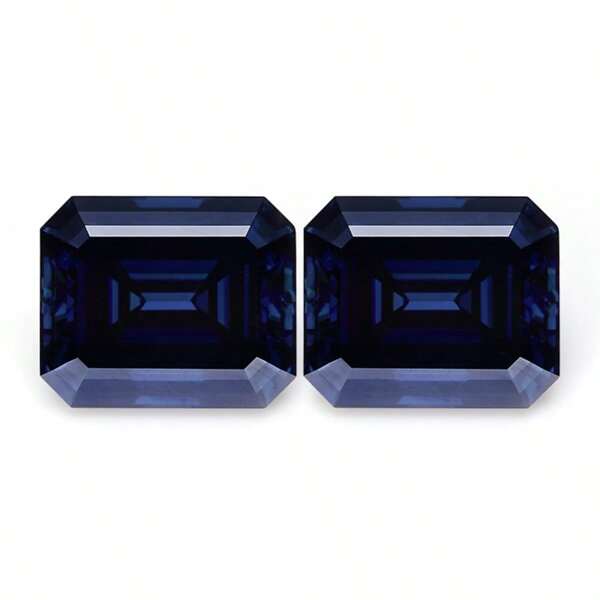 2szt. Hurtowa lśniąca Moissanite Emerald Cut VVS1 Clarity D Kolor czarny, szampański, zielony, aqua niebieski do wyrobu biżuterii diamentowa inkrustacja