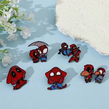 Disney 1/5 Pcs Cute Cartoon Character Brooch Set Creative Bundling Spider Man Deadpool Enamel Pin Backpack Clothing Jewelry Metal Badge Accessories Gifts For Friends