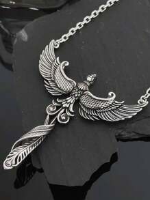 قلادة معلقة فينيكس في الطيران بتصميم بسيط مكرر، هدية مجوهرات للرجال، عيد ميلاد، عيد الحب، قطعة واحدة