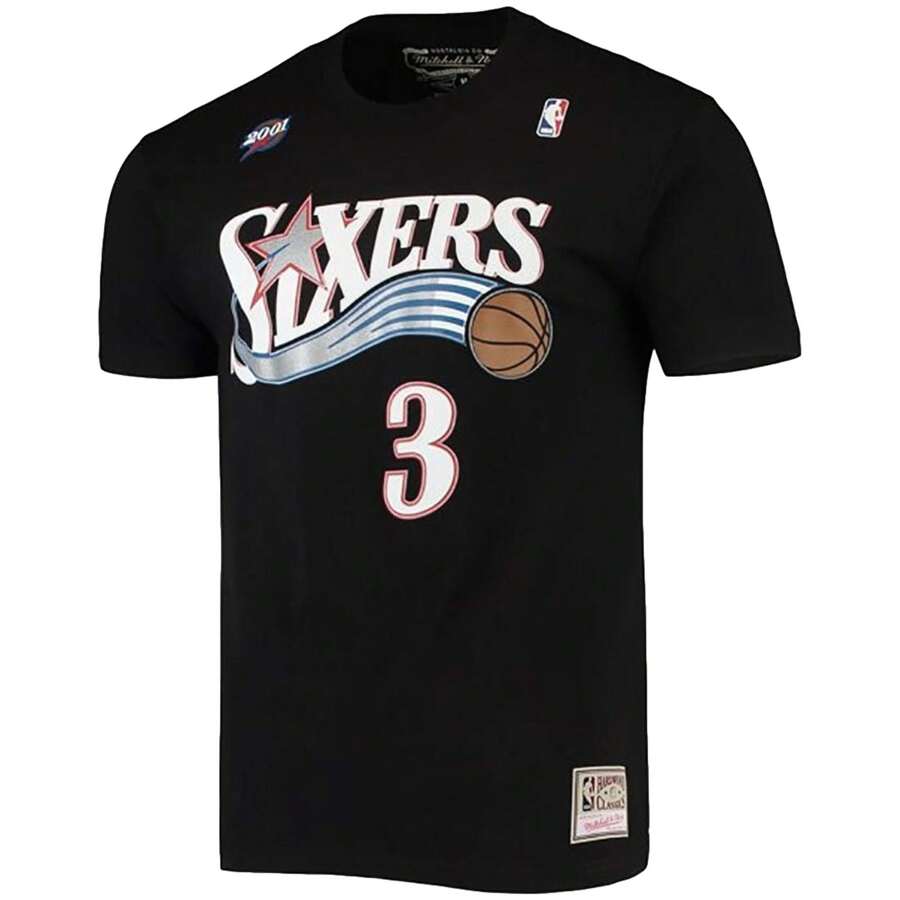 Mitchell & Ness Philadelphia 76er  Men's Short Sleeve T-Shirt In Black ✅ Delivery 24/72h To Spain (Peninsula) - Black - View 1