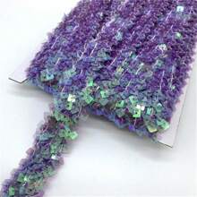 1 szt. 2 jardy 20 mm Elastyczna wstążka z cekinami Koronkowa lamówka Cekinowa tkanina do szycia na ubrania do sukienek Nakrycia głowy Ślubne akcesoria DIY