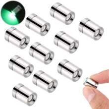 10Pcs LED Mini Lights, Small Led Lights For Dollhouse Silver Plastic Battery Included Doll House Electric Lights For Paper Lantern Party Decoration Crafts Dollhouse Accessories - Green - View 1