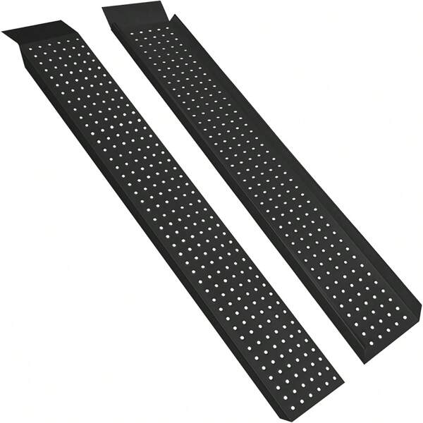 TRMLBE 2X Auffahrrampe bis 400kg Verzinkter Stahl Laderampe rutschfest Verladerampe Auffahrschiene Verladeschiene Auffahrrampen für Anhänger PKW Auto Motorrad - 135cm