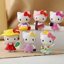 Sanrio 6 Series Ornaments, Made Of PVC Material, Suitable For Hello Kitty Series, Unique Appearance, Is The First Choice For Gifts, Rich Play, Suitable For Christmas, Valentine's Day Gifts, Collectibles, Ornaments, Etc., The Best Gift For Women.,Hello Kitty,Hello Kitty Items,Hello Kitty Stuff