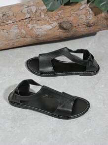 2025 New Pattern Plus Size Women's New Summer Flat Sandals, Anti-Slip, Round Toe, Fashionable And Casual