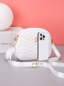 Bolso de hombro y cruzado de moda nuevo para mujeres, adecuado para teléfono y maquillaje - Blanco - Ver 5