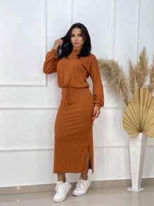 Women's Winter Set Blouse And Woolen Skirt