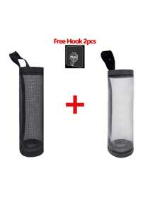 1pc Home Grocery Bag Holder Wall Mount Plastic Bag Holder Dispenser Hanging Storage Trash Garbage Bag Kitchen Garbage Organizer - Multicolor - View 20