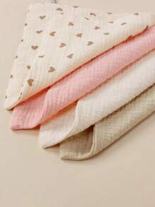 4pcs Baby & Toddler Cotton Double-Layer Muslin Square Handkerchief Towels, Swaddle Cloths - Multicolor - View 4