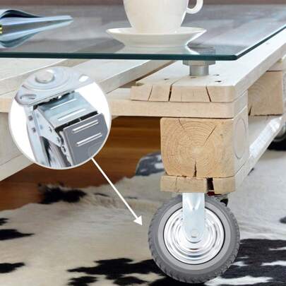 OUKANING 4PCS 8 Zoll staubdicht Handling Räder Fixed+Brake Heavy Duty Solid Caster Räder