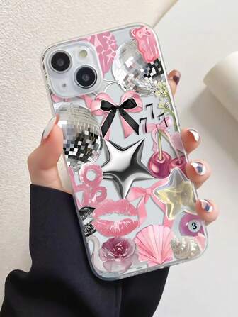 复古 1 件马赛克图案 TPU 全身手机壳 兼容 iPhone