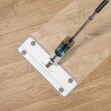 用于地板清洁的喷雾拖把、带 1 个可洗垫的喷雾拖把、适合硬木地板的喷雾拖把、家庭使用、带可更换超细纤维拖把的洒水拖把、家庭清洁工具 - 白色 - 查看 3