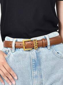 High-End Soft Fashionable Versatile Pin Buckle Belt For Women, Decorative For Jeans