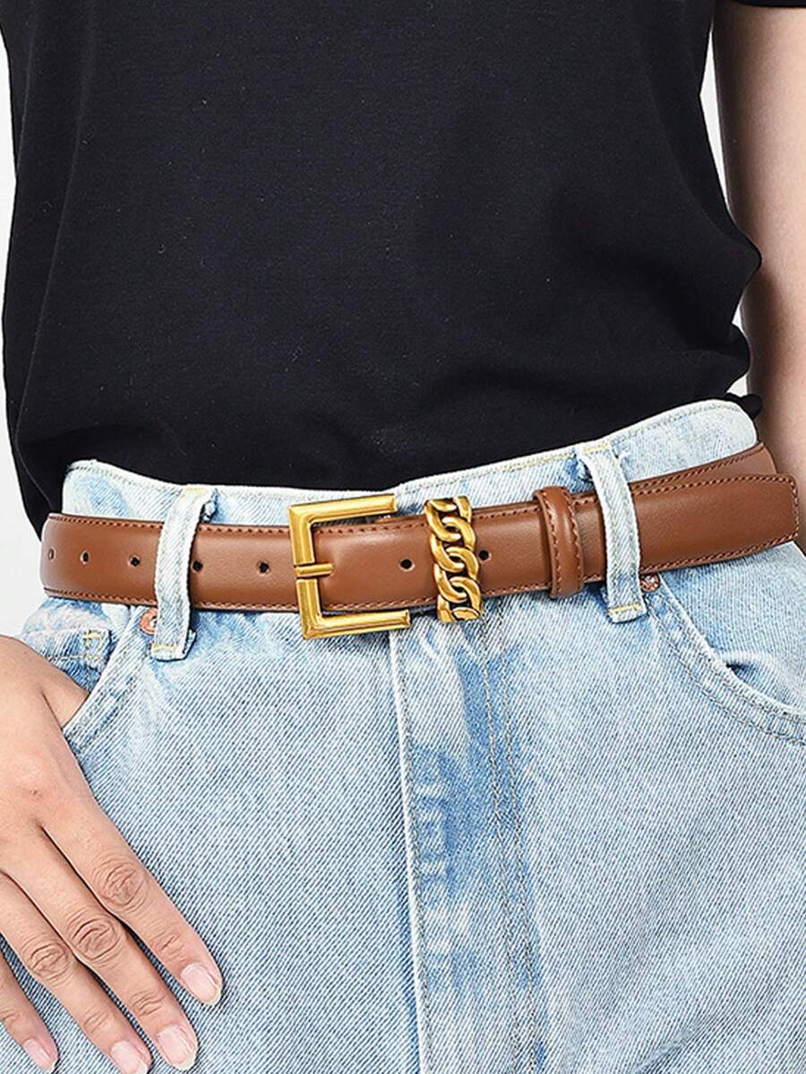 High-End Soft Fashionable Versatile Pin Buckle Belt For Women, Decorative For Jeans