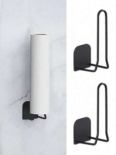 1 pieza Portarrollos de papel higiénico montado en la pared, Portarrollos de película de cocina de acero inoxidable montado en la pared, Accesorio de cocina, Adecuado para cocina, baño, sala de estar