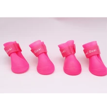 Set da 4 pezzi Scarpe anti-pioggia per cani e gatti di piccola taglia, antiscivolo, impermeabili, stivali di gomma per uso esterno, accessori per animali domestici