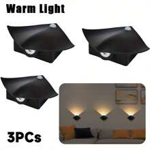 3 peças Luzes de Parede LED Modernas de Arraia com Sensor de Movimento, Adequadas para Quarto, Escada, Sala de Estar, Guarda-roupa, Entrada, Corredor, Iluminação Interna e Externa