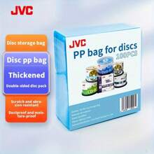 100 pièces/pack Sacs de rangement pour disques JVC/JVC CD/DVD (diamètre 12 cm/5 pouces), sacs à disques en PP double face, renforcés - Multicolore - Voir 2