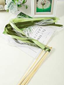 10/20PCS Lace Ribbons And Silver Bell Party Wands, Party Gifts, Ribbon Wands, Wedding Decorations, Magic Fairy Wands