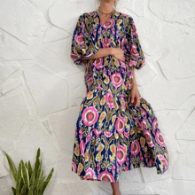 Chic Bohemian Dress - Unleash Your Inner Goddess With Stunning Patterns, Comfort Fit, And Endless Styling Options For Any Event - 粉色 - 查看 3