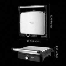 Panini Press Grill Indoor Sandwich Maker With Temperature Setting, 4 Slice Large Non-Stick Versatile Grill, Opens 180 Degrees To Fit Any Type Or Size Of Food, Removable Drip Tray, 1200 W Crepe-CBETCL - 預設 - 查看 7