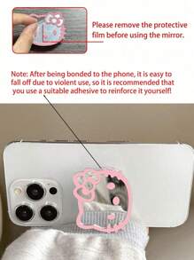 Sanrio 1 pieza Accesorio móvil de Hello Kitty de Sanrio con soporte retráctil de acrílico con dibujos animados y diseño de espejo (con respaldo adhesivo) (algunas piezas pueden ser aleatorias), compatible con iPhone, teléfonos Android, regalo para cumpleaños, familia, amigos, soporte y agarre para teléfono